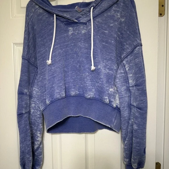FP Movement Playbook Cropped Hoodie - Washed Blue - Size: XS - Picture 3 of 7
